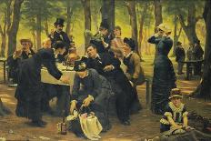 The Picnic, Dyrehaven, 1883-Wenzel Thornoe-Framed Stretched Canvas