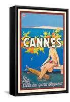 Werbeplakat für Cannes-Sem Georges Goursat-Framed Stretched Canvas