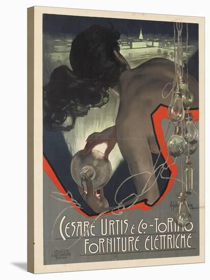 Werbeplakat für den italienischen Leuchtmittelhersteller 'Cesare Urtis &amp; Co.' 1889-Adolf Hohenstein-Stretched Canvas