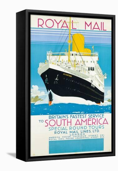 Werbeplakat für den Königlichen Postdienst nach nach Südamerika. Um 1930-Kenneth Shoesmith-Framed Stretched Canvas