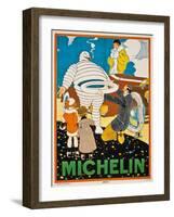 Werbeplakat für 'Michelin'. Ca. 1925-René Vincent-Framed Giclee Print