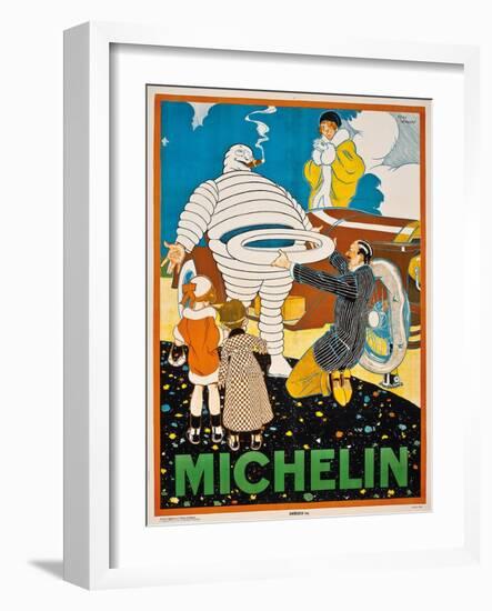 Werbeplakat für 'Michelin'. Ca. 1925-René Vincent-Framed Giclee Print