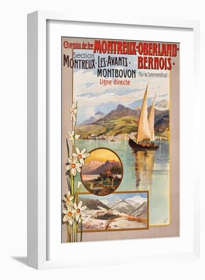 Werbung für die Bahnstrecke Montreux?Lenk im Simmental. Ca. 1910-Anton Reckziegel-Framed Giclee Print