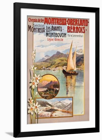 Werbung für die Bahnstrecke Montreux?Lenk im Simmental. Ca. 1910-Anton Reckziegel-Framed Giclee Print