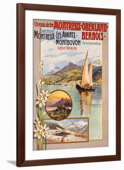 Werbung für die Bahnstrecke Montreux?Lenk im Simmental. Ca. 1910-Anton Reckziegel-Framed Giclee Print