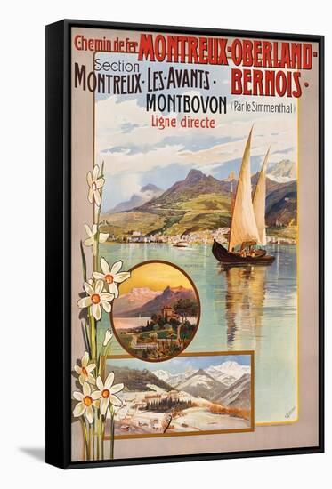 Werbung für die Bahnstrecke Montreux?Lenk im Simmental. Ca. 1910-Anton Reckziegel-Framed Stretched Canvas