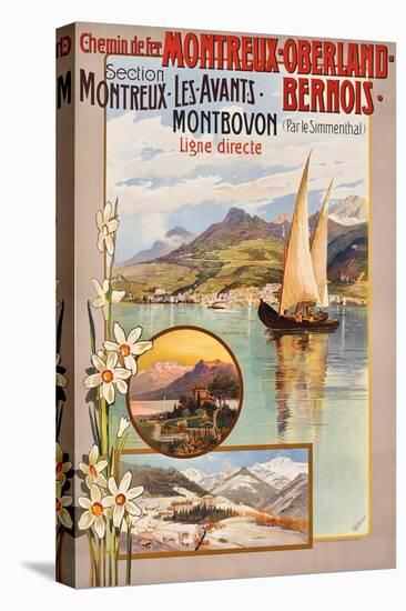Werbung für die Bahnstrecke Montreux?Lenk im Simmental. Ca. 1910-Anton Reckziegel-Stretched Canvas