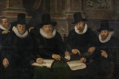 Four Regents and the 'House Father' of the Amsterdam Lepers' Asylum-Werner van den Valckert-Mounted Art Print