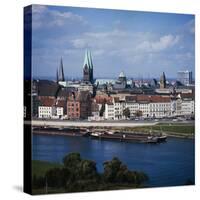 Weser River and Bremen in Germany-Philip Gendreau-Stretched Canvas