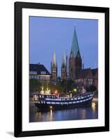 Weser River Waterfront, Bremen, State of Bremen, Germany-Walter Bibikow-Framed Photographic Print