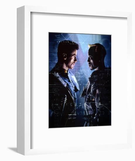 WESLEY SNIPES; SYLVESTER STALLONE. "Demolition Man" [1993], directed by MARCO BRAMBILLA.-null-Framed Photographic Print