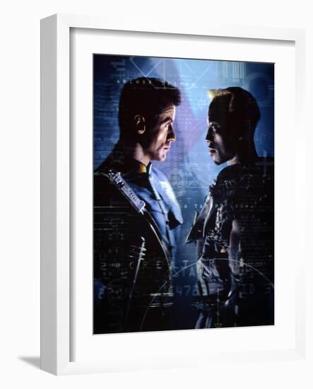 WESLEY SNIPES; SYLVESTER STALLONE. "Demolition Man" [1993], directed by MARCO BRAMBILLA.-null-Framed Photographic Print