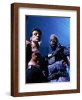 WESLEY SNIPES; SYLVESTER STALLONE. "Demolition Man" [1993], directed by MARCO BRAMBILLA.-null-Framed Photographic Print