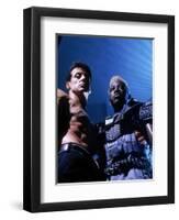 WESLEY SNIPES; SYLVESTER STALLONE. "Demolition Man" [1993], directed by MARCO BRAMBILLA.-null-Framed Photographic Print