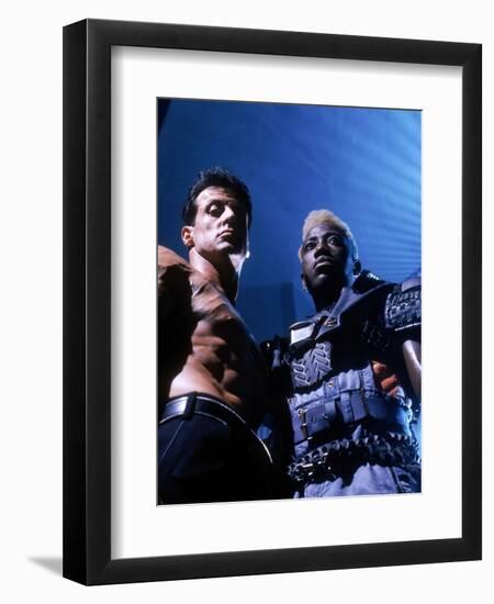 WESLEY SNIPES; SYLVESTER STALLONE. "Demolition Man" [1993], directed by MARCO BRAMBILLA.-null-Framed Photographic Print