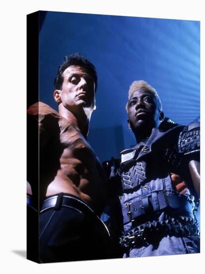 WESLEY SNIPES; SYLVESTER STALLONE. "Demolition Man" [1993], directed by MARCO BRAMBILLA.-null-Stretched Canvas