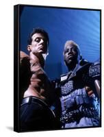 WESLEY SNIPES; SYLVESTER STALLONE. "Demolition Man" [1993], directed by MARCO BRAMBILLA.-null-Framed Stretched Canvas