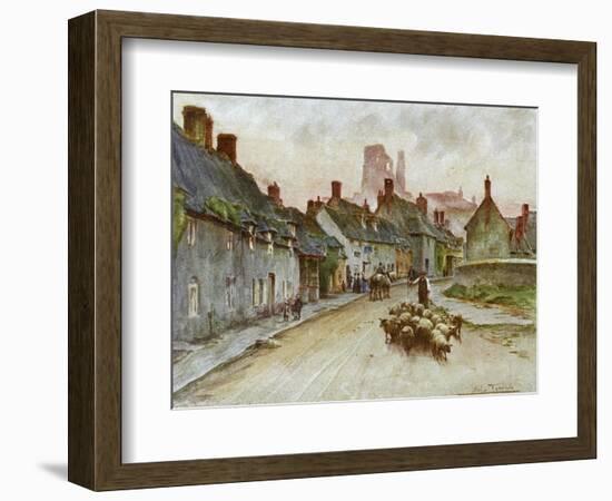 Wessex, Corfe Castle 1906-Walter Tyndale-Framed Art Print