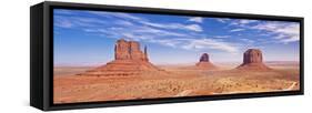 West and East Mitten Butte and Merrick Butte, Monument Valley Navajo Tribal Pk, Arizona, USA-Neale Clark-Framed Stretched Canvas