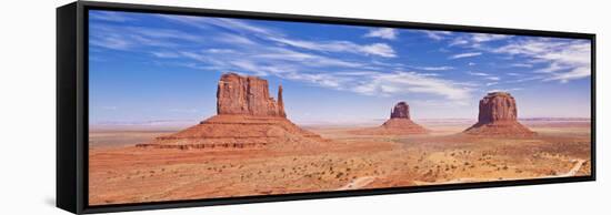 West and East Mitten Butte and Merrick Butte, Monument Valley Navajo Tribal Pk, Arizona, USA-Neale Clark-Framed Stretched Canvas