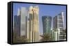 West Bay Buildings, Doha, Qatar, Middle East-Jane Sweeney-Framed Stretched Canvas