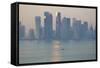 West Bay Central Financial District from East Bay District, Doha, Qatar, Middle East-Frank Fell-Framed Stretched Canvas