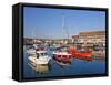 West Bay Harbour with Yachts and Fishing Boats, Bridport, UNESCO World Heritage Site, England-Neale Clarke-Framed Stretched Canvas