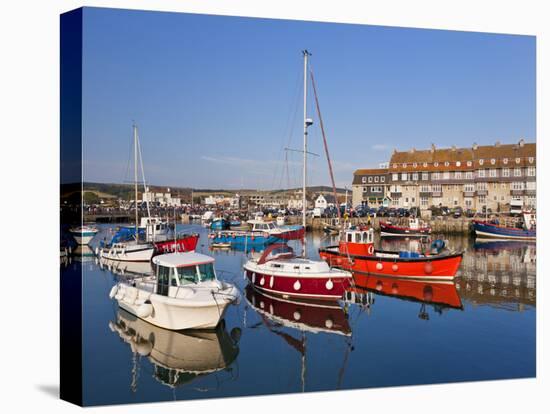 West Bay Harbour with Yachts and Fishing Boats, Bridport, UNESCO World Heritage Site, England-Neale Clarke-Stretched Canvas