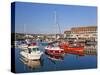 West Bay Harbour with Yachts and Fishing Boats, Bridport, UNESCO World Heritage Site, England-Neale Clarke-Stretched Canvas