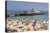 West Beach and Pier with Calm Sea, Bournemouth, Dorset, England, United Kingdom, Europe-Roy Rainford-Stretched Canvas