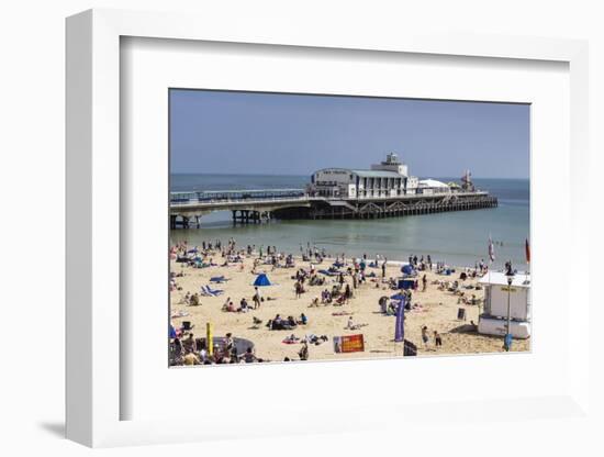 West Beach and Pier with Calm Sea, Bournemouth, Dorset, England, United Kingdom, Europe-Roy Rainford-Framed Photographic Print