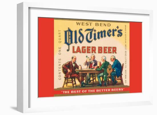 West Bend Old Timer's Lager Beer-null-Framed Art Print