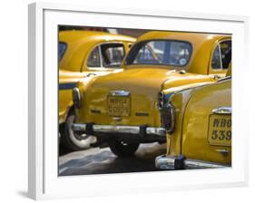 West Bengal, Kolkata, Calcutta, Yellow Ambassador Taxis, India-Jane Sweeney-Framed Photographic Print