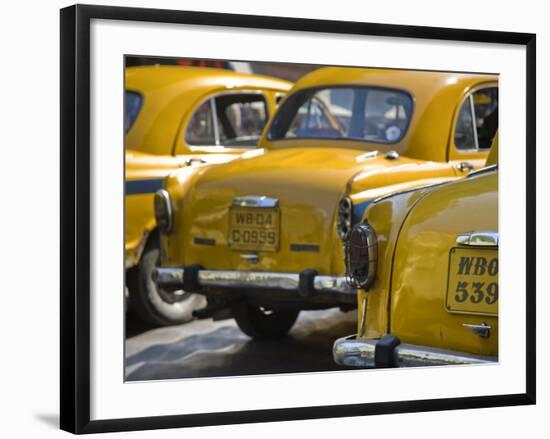 West Bengal, Kolkata, Calcutta, Yellow Ambassador Taxis, India-Jane Sweeney-Framed Photographic Print