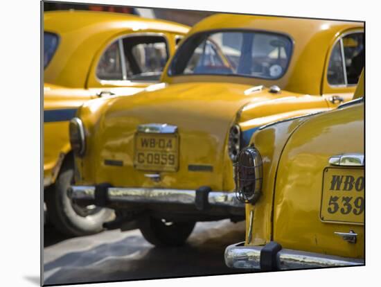 West Bengal, Kolkata, Calcutta, Yellow Ambassador Taxis, India-Jane Sweeney-Mounted Photographic Print