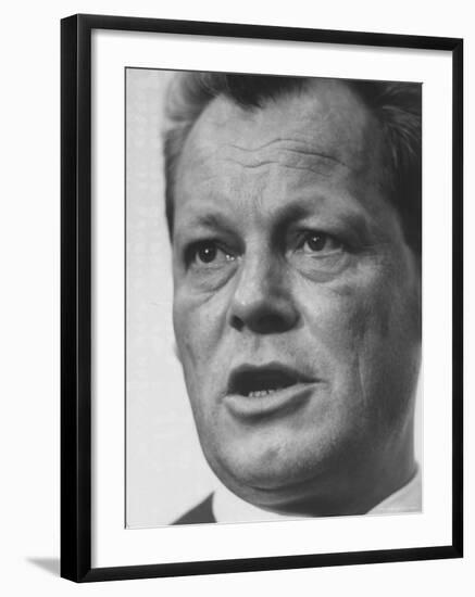 West Berlin Mayor Willy Brandt During Election Rally-Stan Wayman-Framed Premium Photographic Print