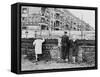 West Berliners Peer over the Infamous Berlin Wall in 1962-null-Framed Stretched Canvas