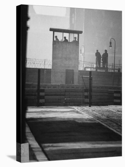 West Berliners Standing on a Sightseeing Platform on the West Side of the Wall-Ralph Crane-Stretched Canvas