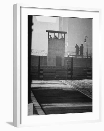 West Berliners Standing on a Sightseeing Platform on the West Side of the Wall-Ralph Crane-Framed Photographic Print