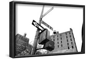 West Broadway and Franklin Street (b/w)-Erin Clark-Framed Art Print
