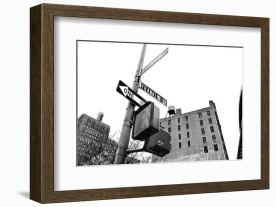 West Broadway and Franklin Street (b/w)-Erin Clark-Framed Art Print