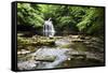 West Burton Waterfall in Summer-Mark Sunderland-Framed Stretched Canvas