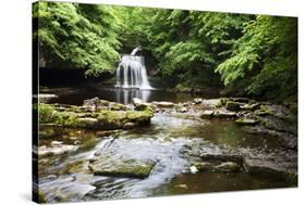 West Burton Waterfall in Summer-Mark Sunderland-Stretched Canvas