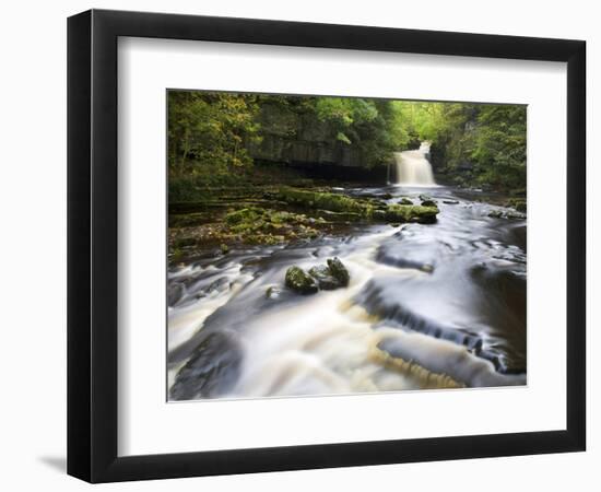 West Burton Waterfall, West Burton, Wensleydale, Yorkshire Dales National Park, Yorkshire, England,-Mark Sunderland-Framed Photographic Print