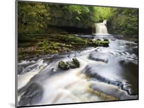 West Burton Waterfall, West Burton, Wensleydale, Yorkshire Dales National Park, Yorkshire, England,-Mark Sunderland-Mounted Photographic Print