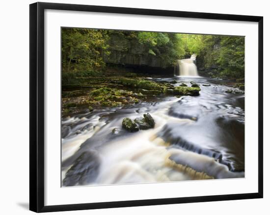 West Burton Waterfall, West Burton, Wensleydale, Yorkshire Dales National Park, Yorkshire, England,-Mark Sunderland-Framed Photographic Print