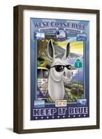 West Coast Blue, California Democrats-Richard Kelly-Framed Art Print