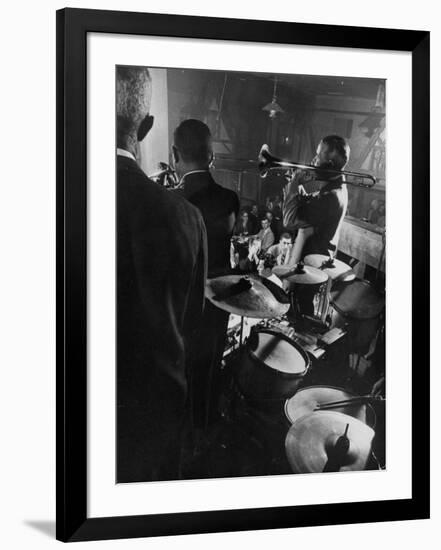 West Coast Jazz 'Kid' Ory Edward, Playing Jazz with a Band-Loomis Dean-Framed Premium Photographic Print