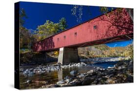 West Cornwall covered bridge over Housatonic River, West Cornwall, Connecticut, USA-null-Stretched Canvas