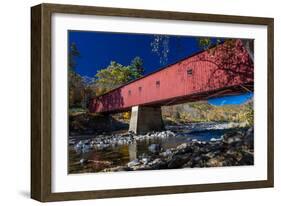 West Cornwall covered bridge over Housatonic River, West Cornwall, Connecticut, USA-null-Framed Photographic Print